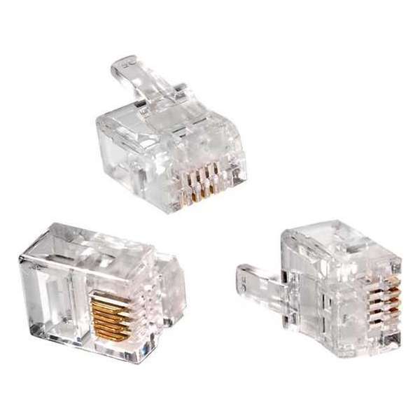 Hoge kwaliteit RJ11 6P4C telefoonstekkers Maclean MCTV-665 - 100 st. Modulairplug Hoge kwaliteit RJ11 6P4C telefoonstekkers Maclean MCTV-665 - 100 st. Modulairplug