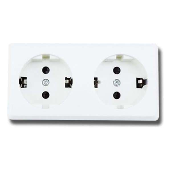Wandcontactdoos - Aigi Kuta - Opbouw - 2-voudig - Randaarde - Wit Wandcontactdoos - Aigi Kuta - Opbouw - 2-voudig - Randaarde - Wit