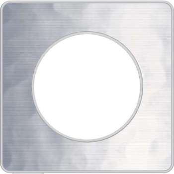 Afdekraam Odace Touch 1V - Gehamerd Aluminium - Schneider Electric - S520802K