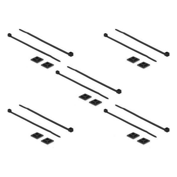 DeLOCK Tie-wraps 200 x 2,5mm (10 stuks) met zelfklevende houders (10 stuks) / zwart DeLOCK Tie-wraps 200 x 2,5mm (10 stuks) met zelfklevende houders (10 stuks) / zwart