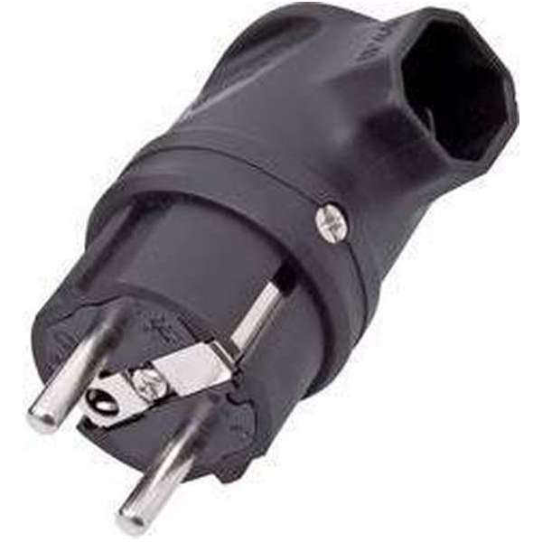 interBär 9004-004.01 Haakse stekker met randaarde Rubber 230 V Zwart IP44 interBär 9004-004.01 Haakse stekker met randaarde Rubber 230 V Zwart IP44