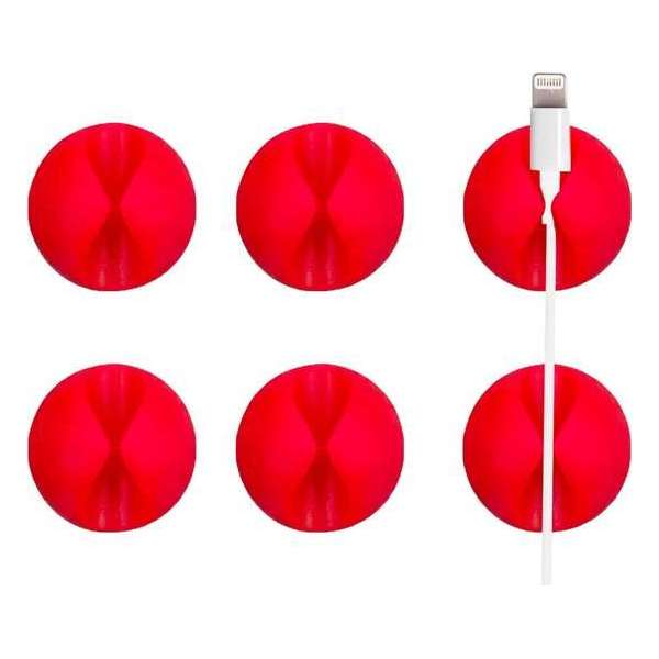 Kabel Organizer - Kabel Management - Kabelhouder - Kabelclips - Kabelklem - Cable Management - Rood - 6 stuks Kabel Organizer - Kabel Management - Kabelhouder - Kabelclips - Kabelklem - Cable Management - Rood - 6 stuks