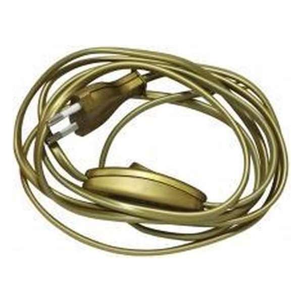 Gouden stroomkabel met stekker en schakelaar EU – 2 meter - eurosnoer - goud eurosnoer Gouden stroomkabel met stekker en schakelaar EU – 2 meter - eurosnoer - goud eurosnoer
