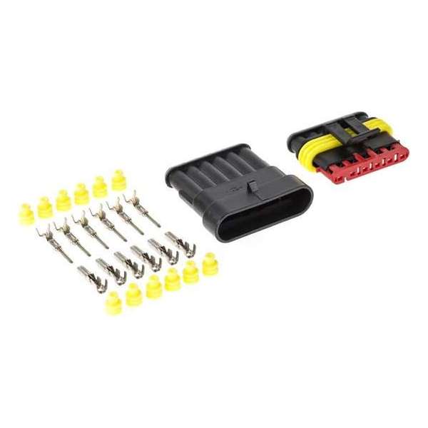 Hermetische connector set - 12 tot 24 Volt - 6 pin superseal - IP67 Hermetische connector set - 12 tot 24 Volt - 6 pin superseal - IP67
