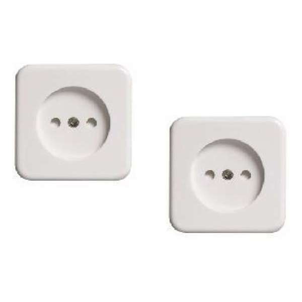 Opbouw wandcontactdoos enkel stopcontact - 2 stuks - Wit Opbouw wandcontactdoos enkel stopcontact - 2 stuks - Wit