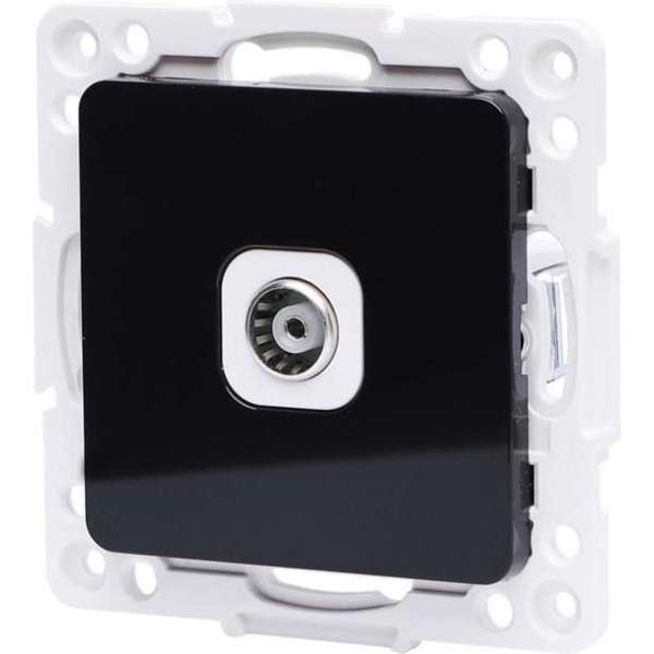Televisie Contactdoos - Wandcontactdoos Coax - Igna Jura - Inbouw - Vierkant - Kunststof - Zwart Televisie Contactdoos - Wandcontactdoos Coax - Igna Jura - Inbouw - Vierkant - Kunststof - Zwart