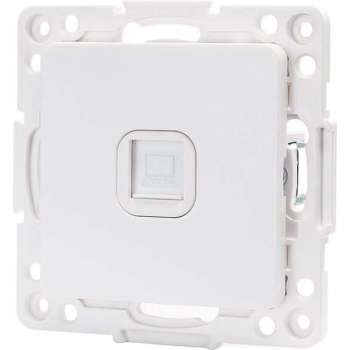 UTP RJ45 Stopcontact - Wandcontactdoos - Aigi Jura - Inbouw - Vierkant - Kunststof - 1-voudig UTP CAT6 - Wit - BSE