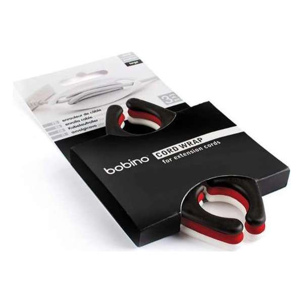 bobino Cord Wrap Large - 3Pack Assorted Basic Colors (White, Brack, Red) - Stylish Cable and Wire Management/Organizer