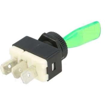 Tuimelschakelaar - 12V - transparant groen