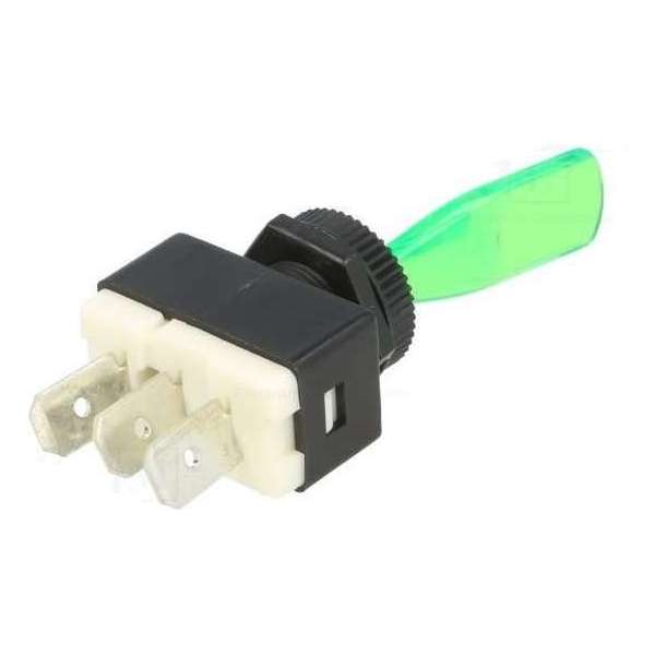 Tuimelschakelaar - 12V - transparant groen