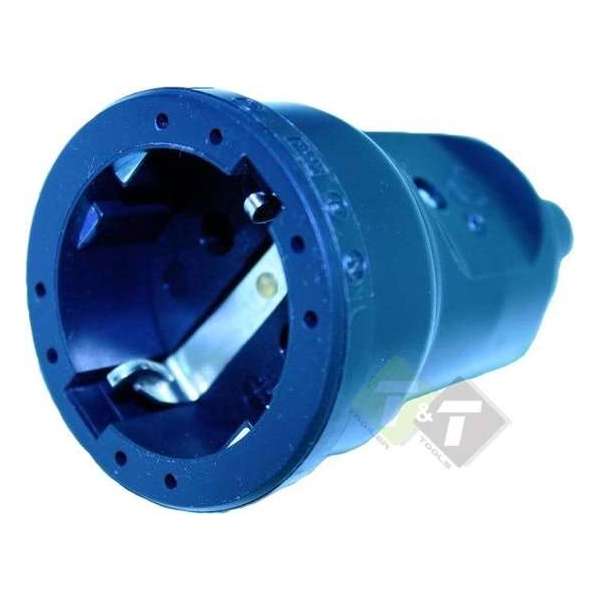 Stekker PVC contra met randaarde, zwart, 16 Ampere, 250 Volt, VDE Stekker PVC contra met randaarde, zwart, 16 Ampere, 250 Volt, VDE