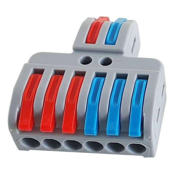 Snelle kabelconnector - 2 tot 6 Out Wire Splitter - Klemmenblok Compacte bedradingsblokken - 2 stuks Snelle kabelconnector - 2 tot 6 Out Wire Splitter - Klemmenblok Compacte bedradingsblokken - 2 stuks