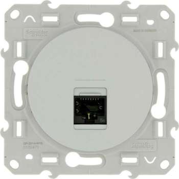 Schneider Electric Odace UTP stopcontact CAT5 Aluminium
