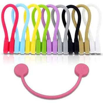 Kabelclips - Kabel organizer - Ophangclips - Organizer - 5 stuks - Magnetisch - Silicone - Groen
