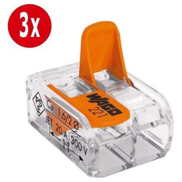 Wago lasklem 2-voudig 221-412 (3 stuks) Wago lasklem 2-voudig 221-412 (3 stuks)