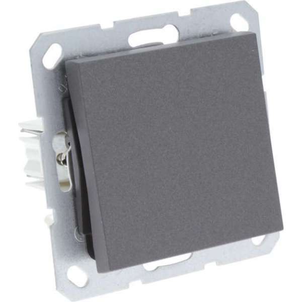 Q-Link S-Line schakelaar - inbouw - kruis - antraciet Q-Link S-Line schakelaar - inbouw - kruis - antraciet