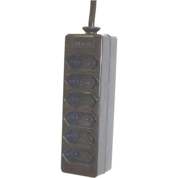 Eb Stekkerdoos met 6 contacten / zwart - 1,5 meter Eb Stekkerdoos met 6 contacten / zwart - 1,5 meter