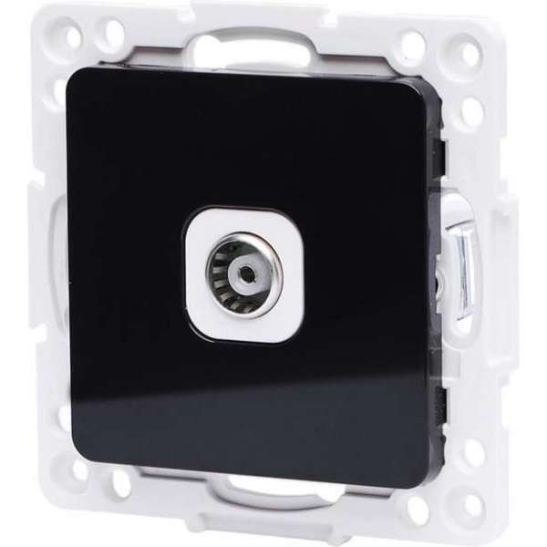 Televisie Contactdoos - Wandcontactdoos Coax - Aigi Jura - Inbouw - Vierkant - Kunststof - Zwart Televisie Contactdoos - Wandcontactdoos Coax - Aigi Jura - Inbouw - Vierkant - Kunststof - Zwart
