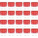100 stuks Auto Mini Blade Fuse, DC 12V 10A (rood)