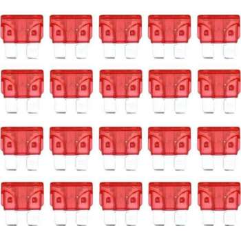 100 stuks Auto Mini Blade Fuse, DC 12V 10A (rood)