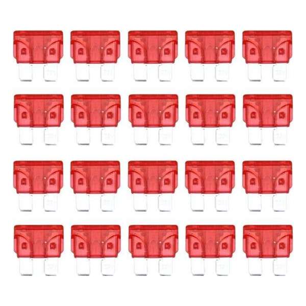 100 stuks Auto Mini Blade Fuse, DC 12V 10A (rood) 100 stuks Auto Mini Blade Fuse, DC 12V 10A (rood)