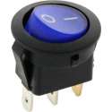 Schakelaar - blauw - 250 volt - 6A - verlicht rond - 3 pins
