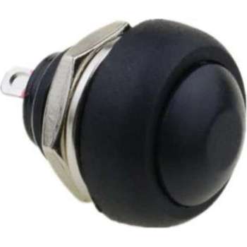 Push aan-uit Schakelaar - 1.5A 250 V - Werk type: Push aan (OFF-ON) zwart