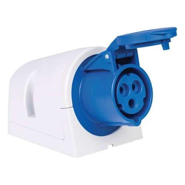 Mete - CEE female 3 polig 6H 16A IP44 muur wcd 220-240VAC Mete - CEE female 3 polig 6H 16A IP44 muur wcd 220-240VAC