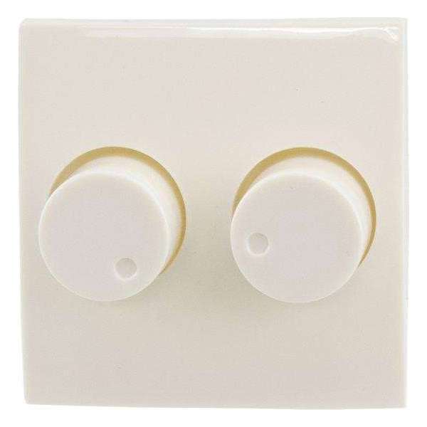 Knoppen + afdekplaat voor Berker M2 DUO dimmer | Polarwit Knoppen + afdekplaat voor Berker M2 DUO dimmer | Polarwit