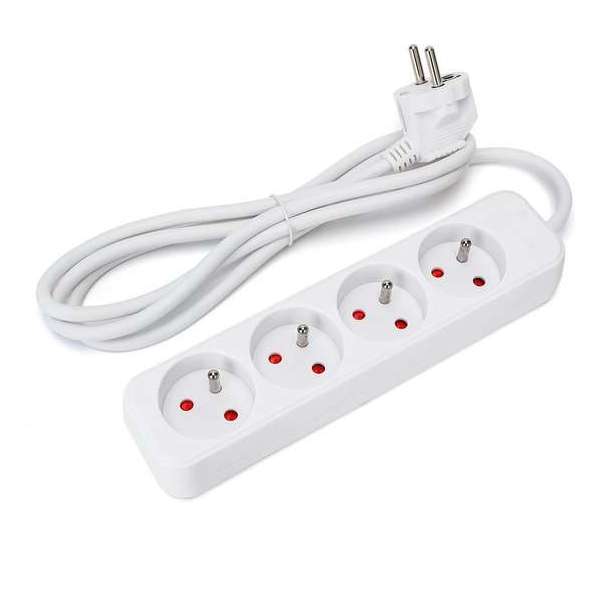 Aigostar 20VLF Stekkerdoos - Met penaarde - Verlengsnoer - Verlengkabel - 4-voudig - 1.5 meter - Wit Aigostar 20VLF Stekkerdoos - Met penaarde - Verlengsnoer - Verlengkabel - 4-voudig - 1.5 meter - Wit