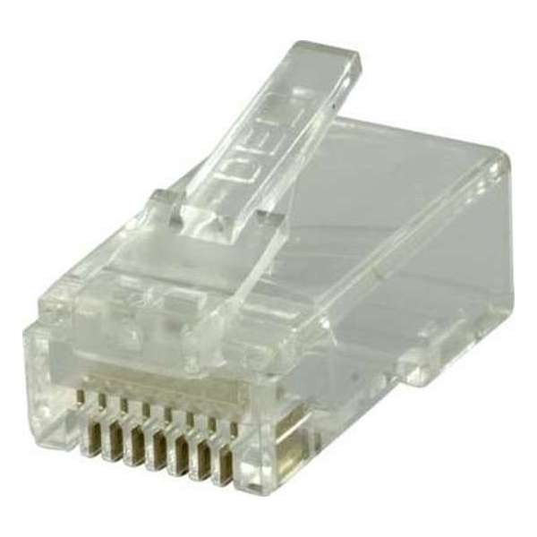 DELTACO MD-18, RJ45 connector voor patchkabel, transparant, Cat6, 20 stuks DELTACO MD-18, RJ45 connector voor patchkabel, transparant, Cat6, 20 stuks