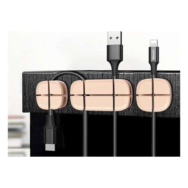 Cross Peas Cable Clip USB Kabelhouder Organizer - Beige Cross Peas Cable Clip USB Kabelhouder Organizer - Beige