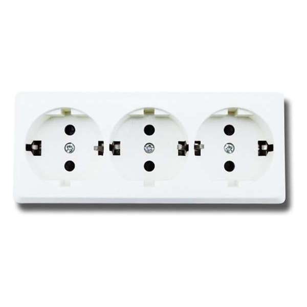 Wandcontactdoos - Igan Kuta - Opbouw - 3-voudig - Randaarde - Wit Wandcontactdoos - Igan Kuta - Opbouw - 3-voudig - Randaarde - Wit