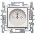 NIKO Original White inbouw stopcontact - penaarde - enkelvoudig