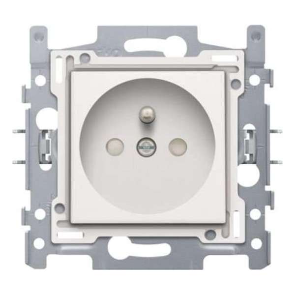 NIKO Original White inbouw stopcontact - penaarde - enkelvoudig