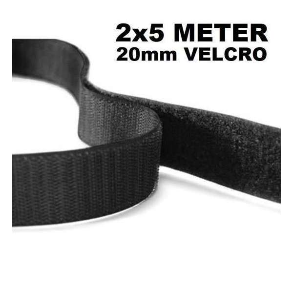 2*5m Zwarte Opnaaibare Klittenband/Velcro (Hook and Loop), Breedte 20mm 2*5m Zwarte Opnaaibare Klittenband/Velcro (Hook and Loop), Breedte 20mm