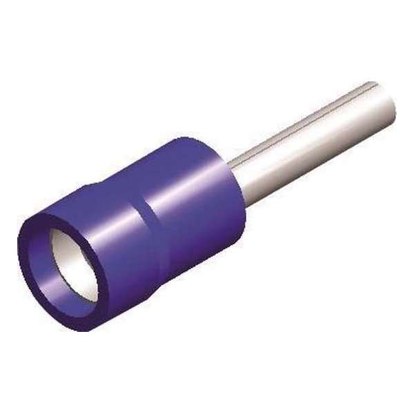 Half-geïsoleerde kabelschoen - pin 1,9 mm - blauw - 10 stuks Half-geïsoleerde kabelschoen - pin 1,9 mm - blauw - 10 stuks