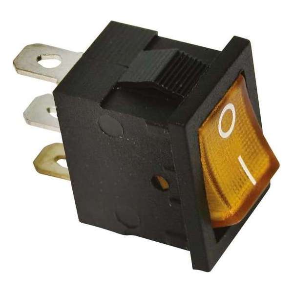 Schakelaar LED oranje 12V 15A 19x14mm Schakelaar LED oranje 12V 15A 19x14mm