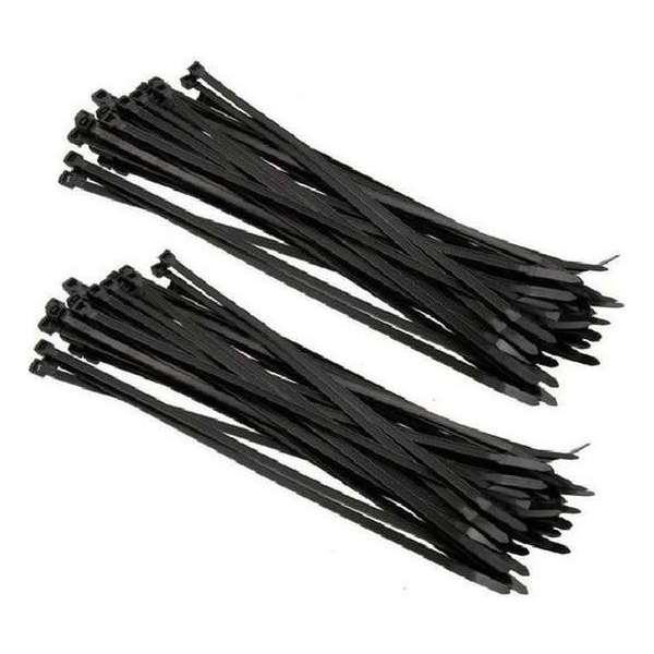 200x kabelbinders tie-wraps - 3,6 x 200 mm - zwarte ribs 200x kabelbinders tie-wraps - 3,6 x 200 mm - zwarte ribs