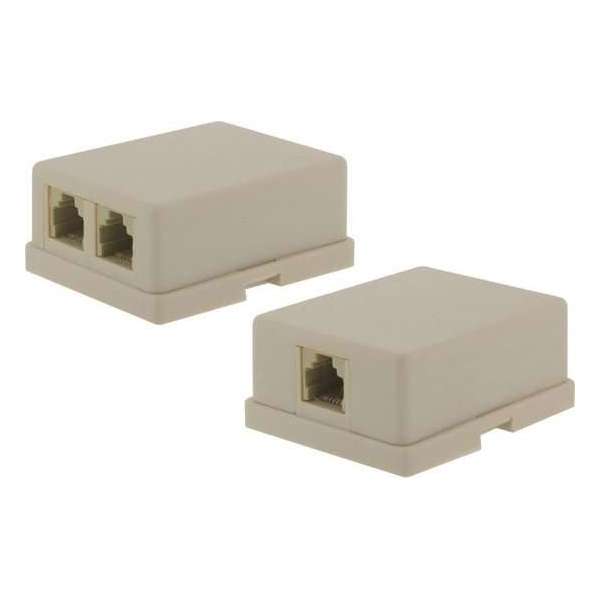Modulaire wanddoos RJ11 Splitter Modulaire wanddoos RJ11 Splitter