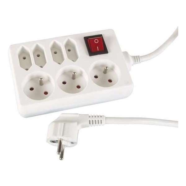 Perel Stekkerdoos 230v 3500w Penaarde 1,5 Meter Wit Perel Stekkerdoos 230v 3500w Penaarde 1,5 Meter Wit
