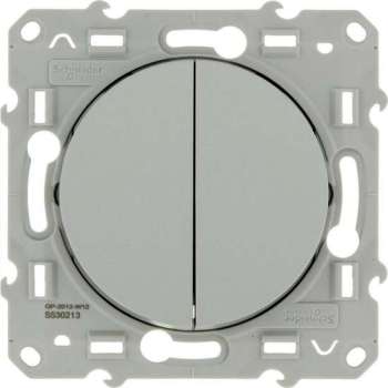 Schneider Electric Odace wissel-wisselschakelaar Aluminium