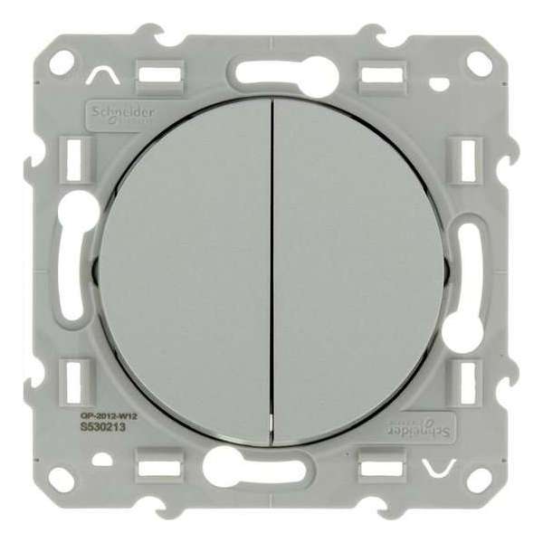 Schneider Electric Odace wissel-wisselschakelaar Aluminium