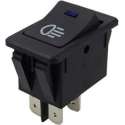 Schakelaar - Zwart - 12V - 35A - 4 polig - Blauwe LED