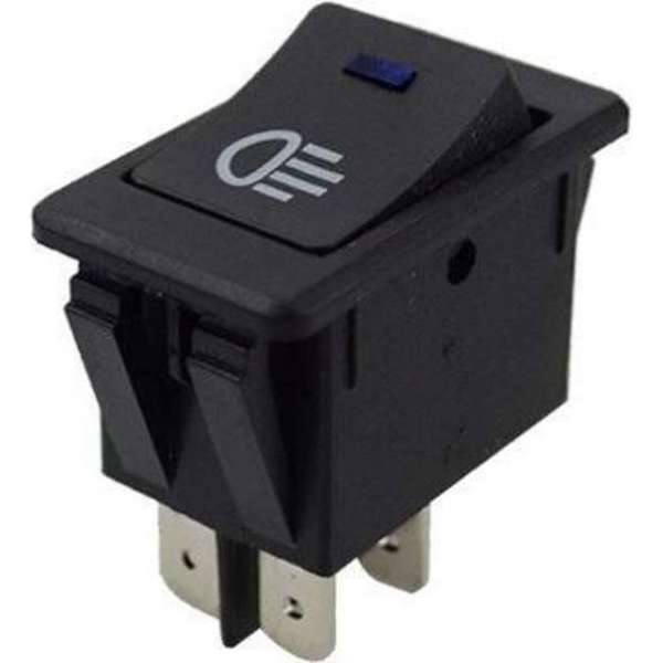 Schakelaar - Zwart - 12V - 35A - 4 polig - Blauwe LED Schakelaar - Zwart - 12V - 35A - 4 polig - Blauwe LED