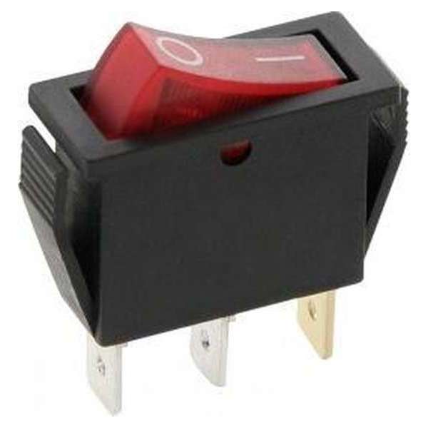 Schakelaar - rood - 12 volt - 20A - verlicht