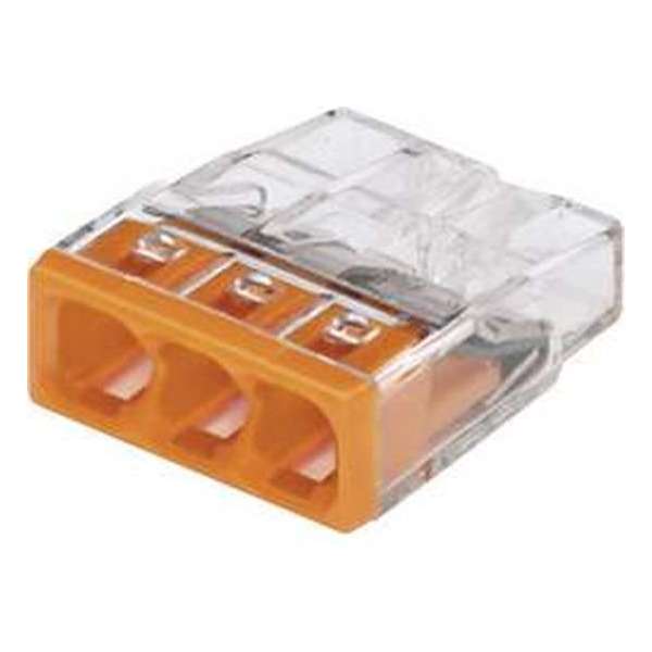 WAGO 2273-203-30 Lasklem Flexibel: - Massief: 0.5-2.5 mm² Aantal polen: 3 30 stuk(s) Transparant, Oranje