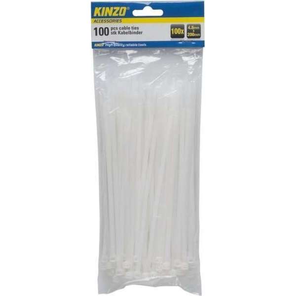200x Witte kabelbinders - 4,8 x 200 mm - Tie wraps / rips 200x Witte kabelbinders - 4,8 x 200 mm - Tie wraps / rips