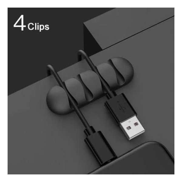 Kabelhouder Zelfklevend - Kabelclip - Bureau Organizor - Kabelklem - Kabelbinder - Zwart - Clip voor 4 Kabels Kabelhouder Zelfklevend - Kabelclip - Bureau Organizor - Kabelklem - Kabelbinder - Zwart - Clip voor 4 Kabels