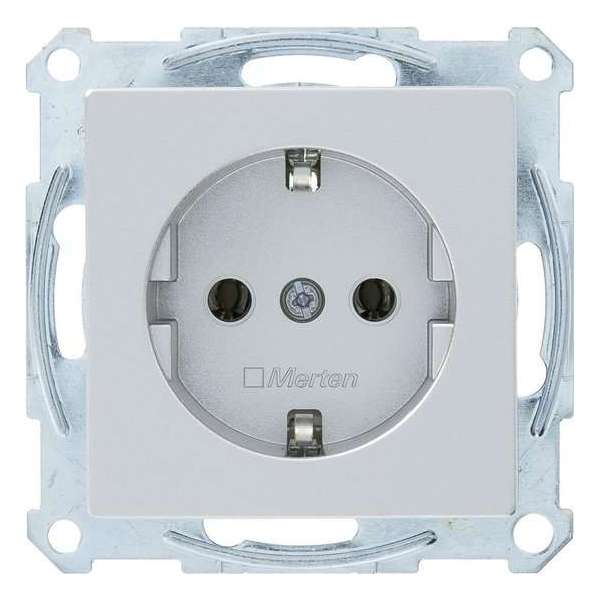Schneider Electric Merten System enkel geaard stopcontact aluminium
